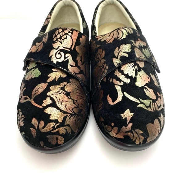 ALEGRIA Lauryn Regal Gold Copper Floral Print Clog Shoes Back Size 7 LAU-557W - Picture 3 of 11